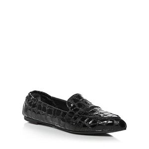 AGL Women's Soft Moc Croc Embossed Leather Flats Shoes Size 36 NWT